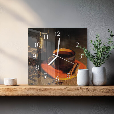 Orologio quadrato Caffè