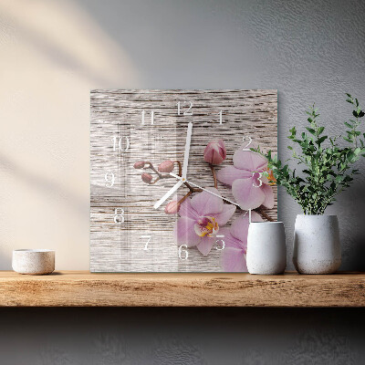 Orologio quadrato Orchidea