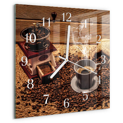 Orologio quadrato chicchi di caffè