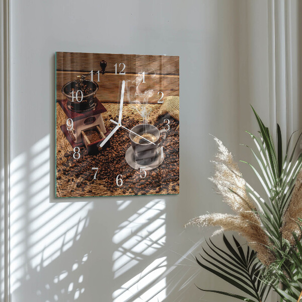 Orologio quadrato chicchi di caffè