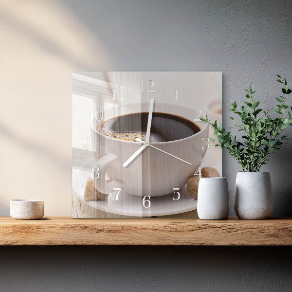 Orologio quadrato Caffè