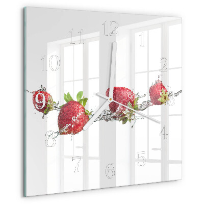 Orologio quadrato Fragole in acqua