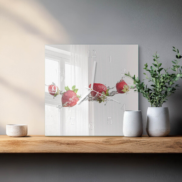 Orologio quadrato Fragole in acqua
