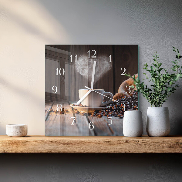 Orologio quadrato Amore per il caffè