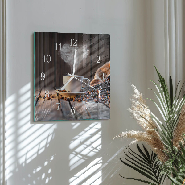 Orologio quadrato Amore per il caffè