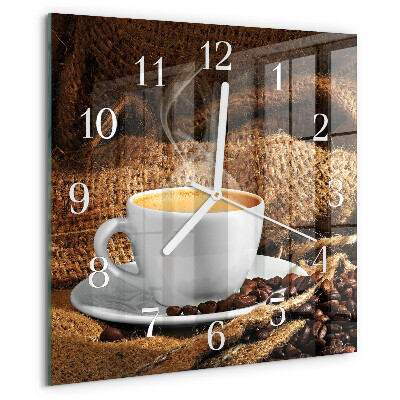 Orologio quadrato chicchi di caffè