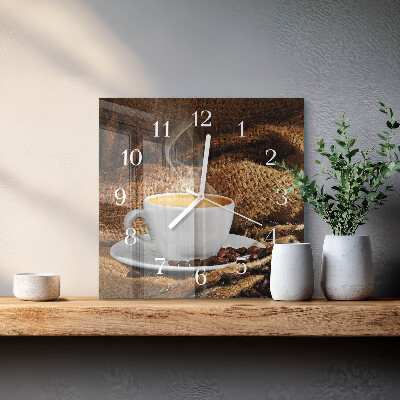 Orologio quadrato chicchi di caffè