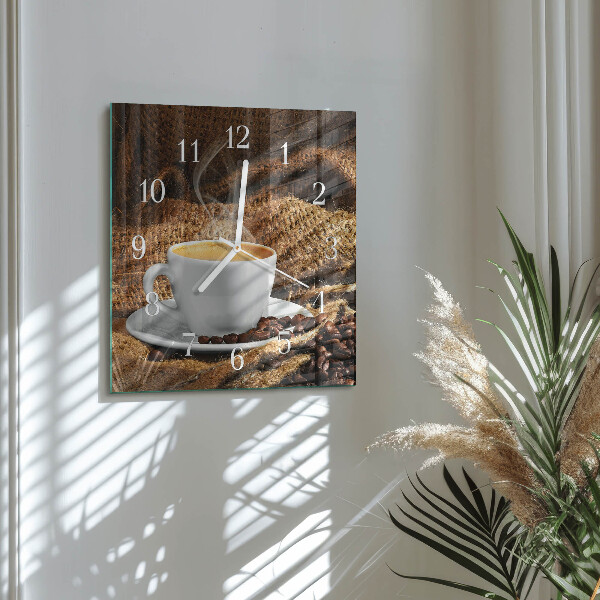 Orologio quadrato chicchi di caffè