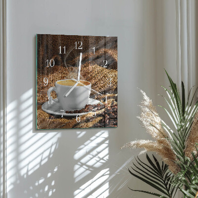 Orologio quadrato chicchi di caffè