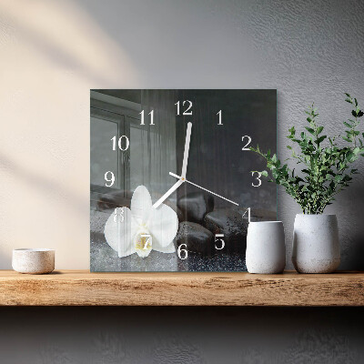 Orologio quadrato Fiore e pietre