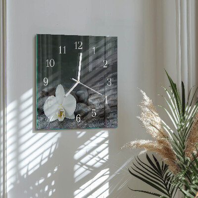 Orologio quadrato Fiore e pietre