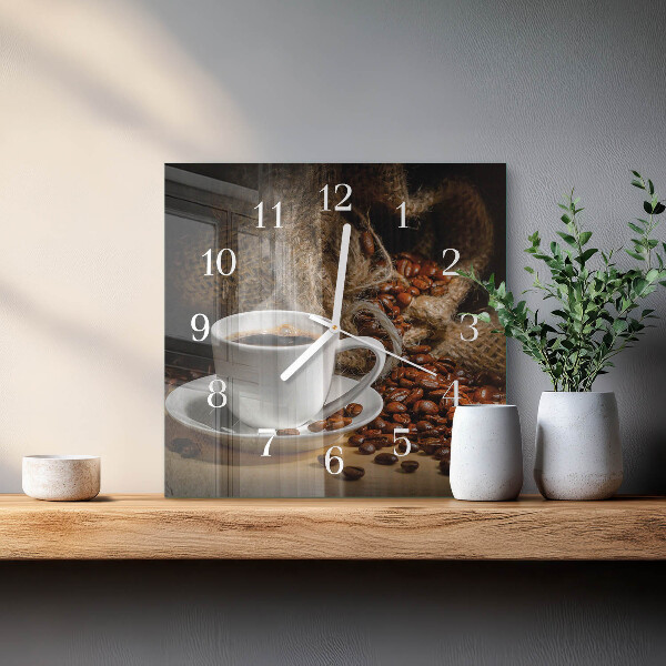 Orologio quadrato Caffè