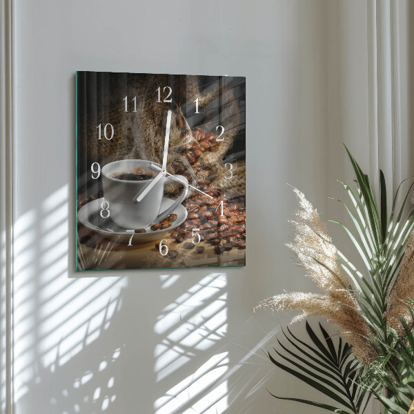 Orologio quadrato Caffè