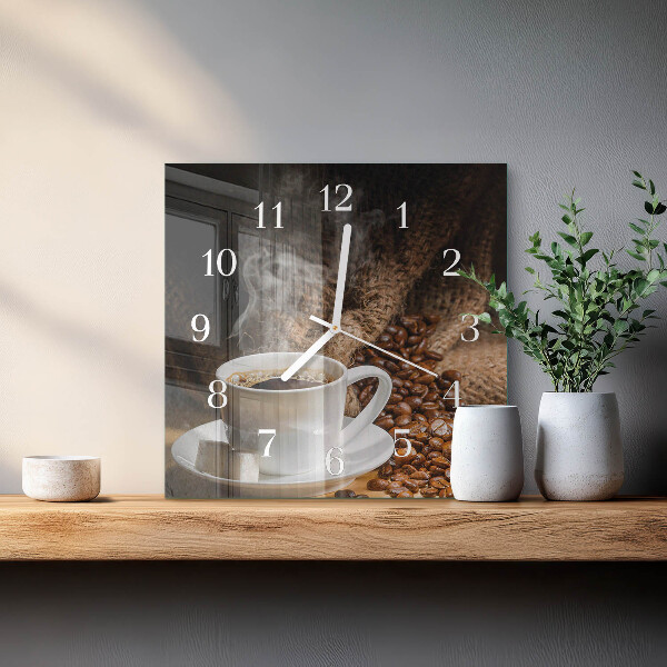 Orologio quadrato Caffè