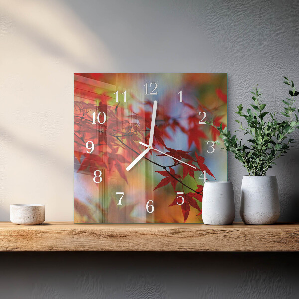 Orologio quadrato Foglie d'acero