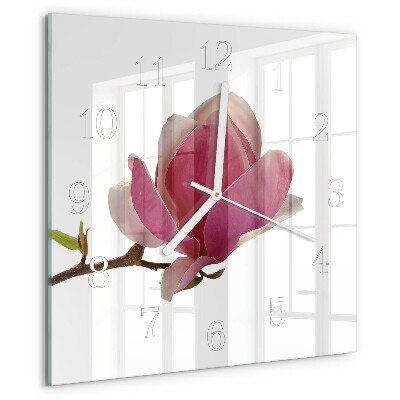 Orologio quadrato Fiore di magnolia