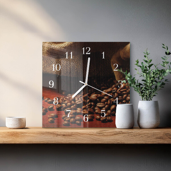Orologio quadrato chicchi di caffè