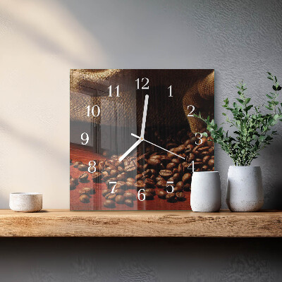 Orologio quadrato chicchi di caffè