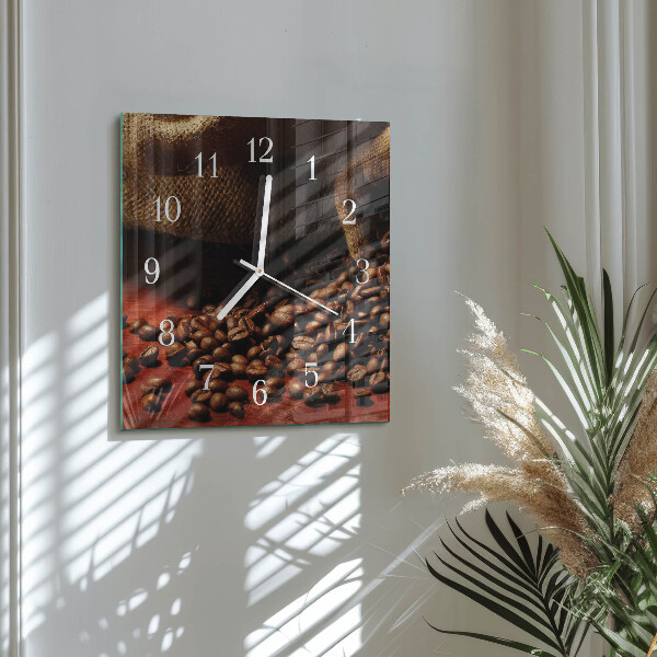 Orologio quadrato chicchi di caffè