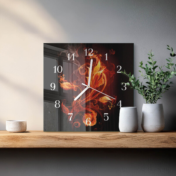 Orologio quadrato Fiamma di fuoco