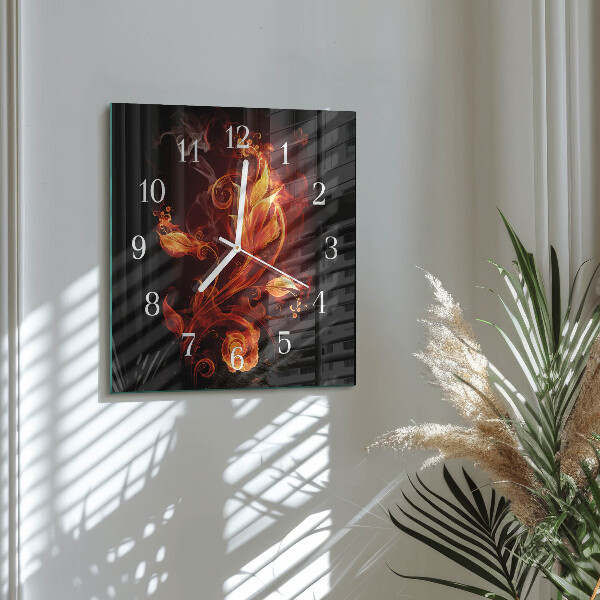 Orologio quadrato Fiamma di fuoco