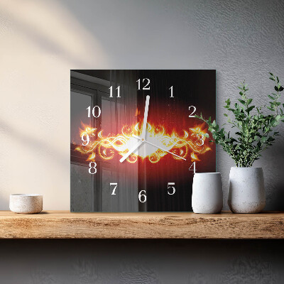 Orologio quadrato Fiamma di fuoco