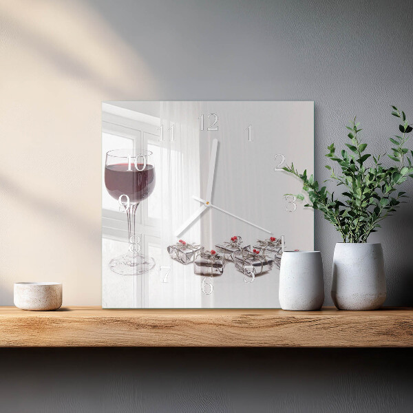 Orologio quadrato Bicchiere da vino