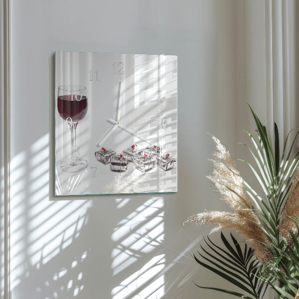 Orologio quadrato Bicchiere da vino