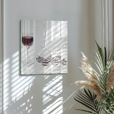 Orologio quadrato Bicchiere da vino