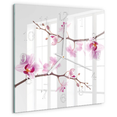 Orologio quadrato Orchidea