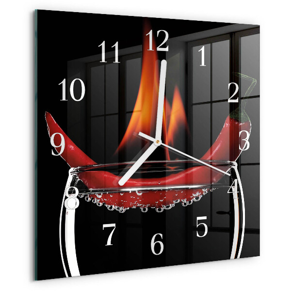 Orologio quadrato Fuoco di peperoncino