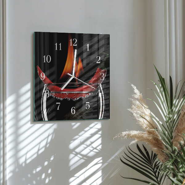 Orologio quadrato Fuoco di peperoncino