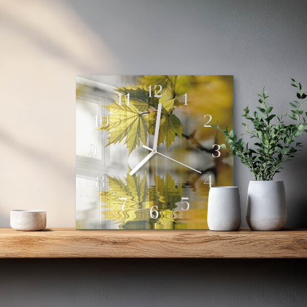 Orologio quadrato Foglia d'acero