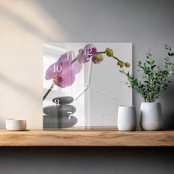 Orologio quadrato Orchidea