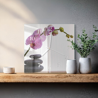 Orologio quadrato Orchidea