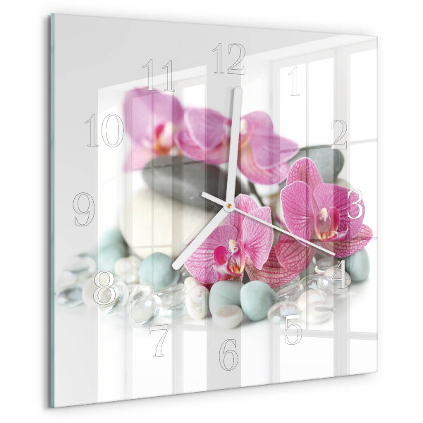 Orologio quadrato Orchidee