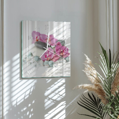 Orologio quadrato Orchidee