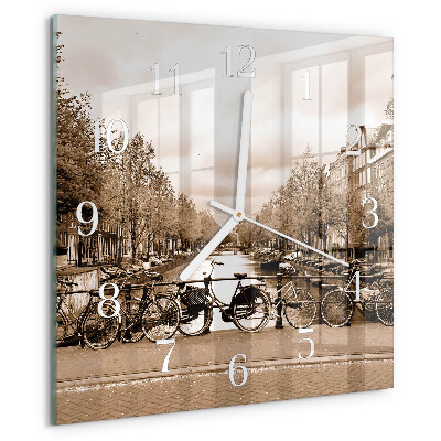 Orologio quadrato Amsterdam Seppia