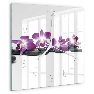Orologio quadrato Orchidea