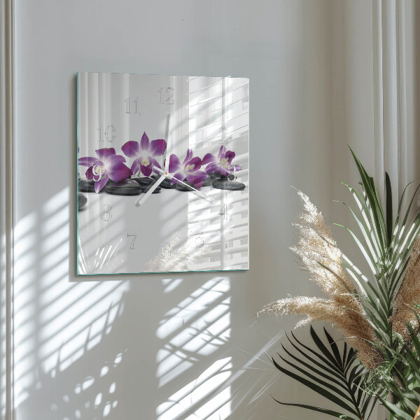 Orologio quadrato Orchidea