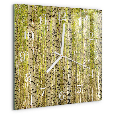Orologio quadrato Foresta di betulle
