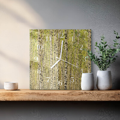 Orologio quadrato Foresta di betulle