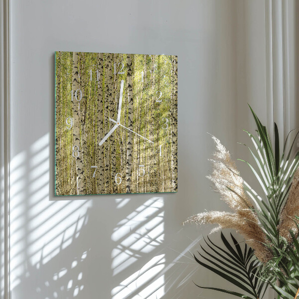Orologio quadrato Foresta di betulle