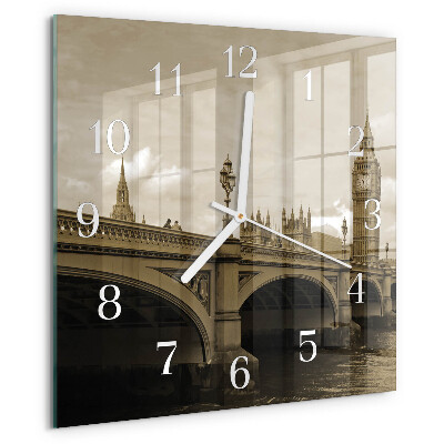 Orologio quadrato Ponte Sepia