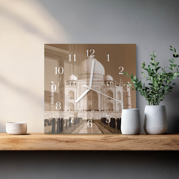 Orologio quadrato Taj Mahal Seppia