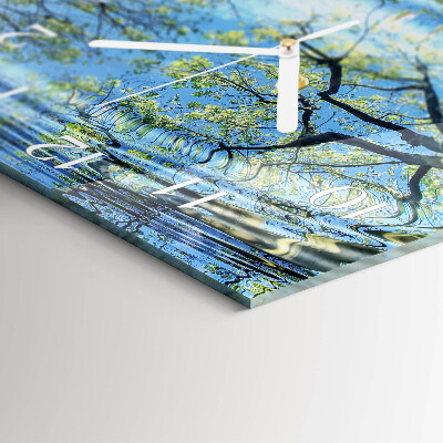 Orologio quadrato Alberi Acqua