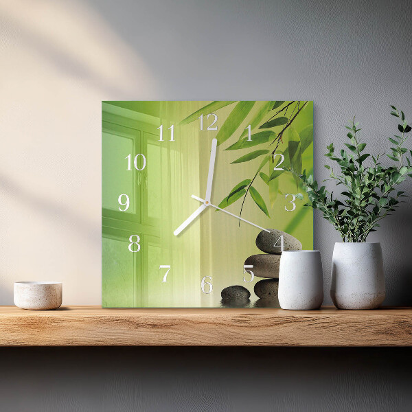 Orologio quadrato Pietre di bambù