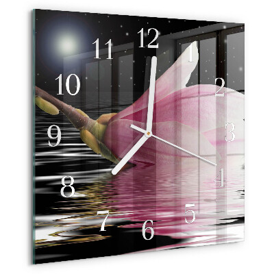 Orologio quadrato Fiore di magnolia