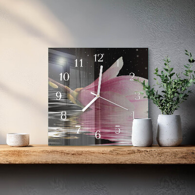 Orologio quadrato Fiore di magnolia