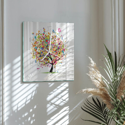Orologio quadrato Albero colorato